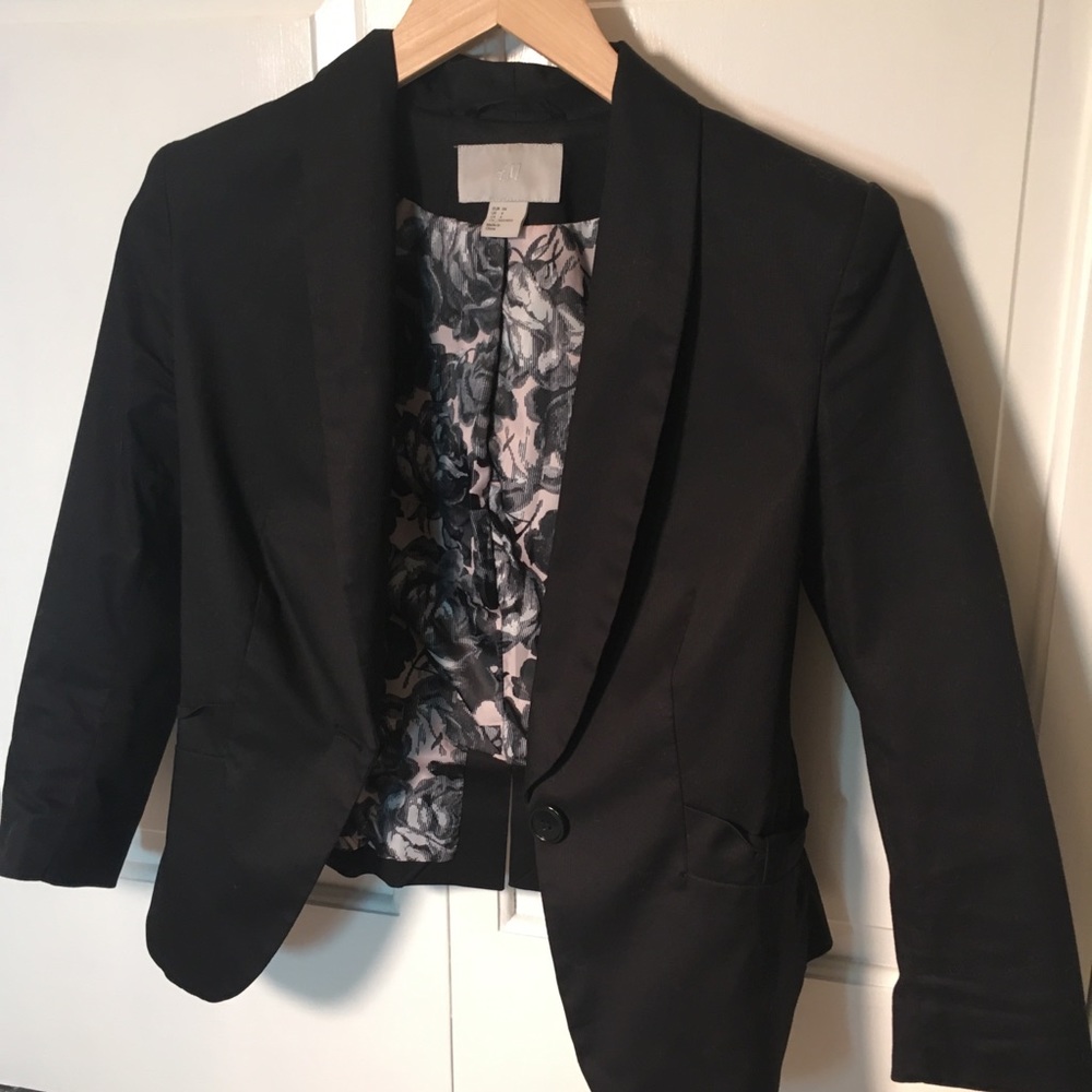 H&M Black Jacket with Bow Trim - Picture 1 of 4